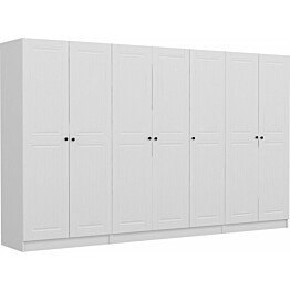 Vaatekaappi Linento Furniture Kale Mebran 4012 190x315cm valkoinen