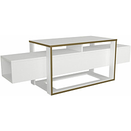 TV-taso Linento Furniture Bianco, valkoinen/kulta