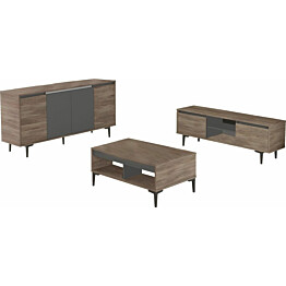 Huonekalusetti Linento Furniture AR13-CA saksanpähkinä/antrasiitti