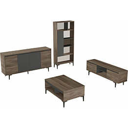 Huonekalusetti Linento Furniture AR14-CA saksanpähkinä/antrasiitti