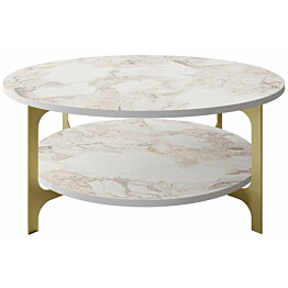 Sohvapöytä Linento Furniture Versy 90 cm kulta/valkoinen