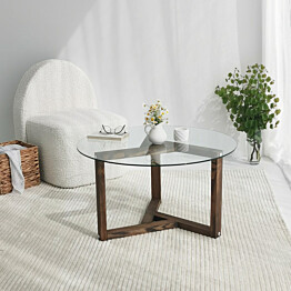 Sohvapöytä Linento Furniture Miro 75 cm kirkas lasi ruskea