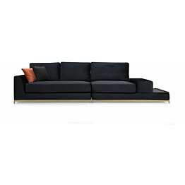 Sohva sivupöytäosalla Linento Furniture Line 4-istuttava musta