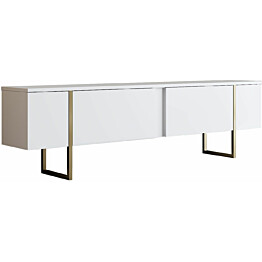 TV-taso Linento Furniture Luxe valkoinen/kulta