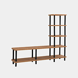 TV-kaluste Linento Furniture Mezza Atlantic Pine/musta