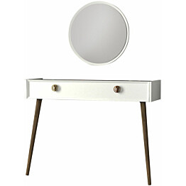 Sivupöytä ja peili Linento Furniture Nadya valkoinen