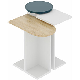 Sarjapöytä Linento Furniture Mund 3-osainen valkoinen/tammi/turkoosi