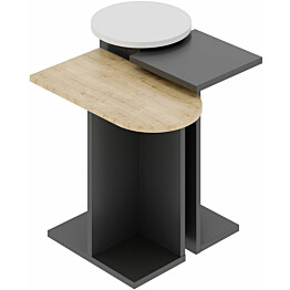Sarjapöytä Linento Furniture Mund 3-osainen antrasiitti/tammi/valkoinen