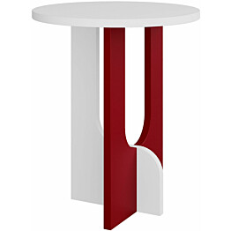 Apupöytä Linento Furniture Luna 40 cm valkoinen/punainen