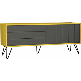 TV-taso Linento Furniture Picadilly harmaa/keltainen