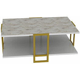Sohvapöytä Linento Furniture Polka valkoinen/kulta