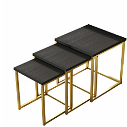 Sarjapöytä kolmiosainen Linento Furniture VG7-LB musta/kulta