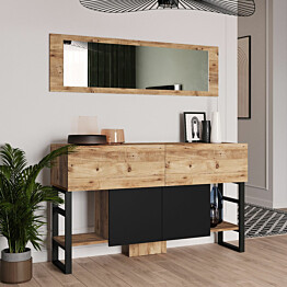 Sivupöytä ja peili Linento Furniture ML26 ruskea