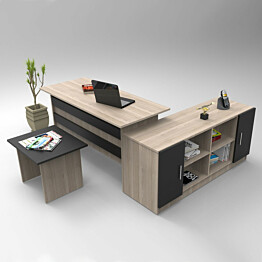 Työpöytäkokonaisuus Linento Furniture VO10 ruskea/musta