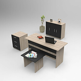Työpöytäkokonaisuus Linento Furniture VO12 ruskea/musta