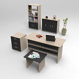 Työpöytäkokonaisuus Linento Furniture VO14 5-osainen ruskea/musta