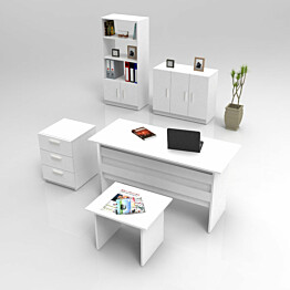 Työpöytäkokonaisuus Linento Furniture VO14 5-osainen valkoinen