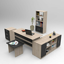 Työpöytäkokonaisuus Linento Furniture VO15 ruskea/musta