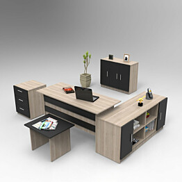 Työpöytäkokonaisuus Linento Furniture VO16 ruskea/musta