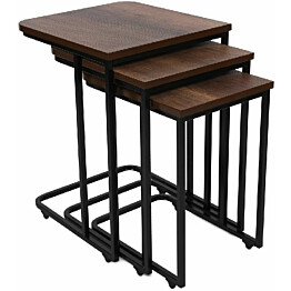 Sarjapöytä kolmiosainen Linento Furniture Ce Metal Zigon 9401 pähkinä/musta