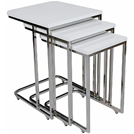 Sarjapöytä kolmiosainen Linento Furniture Ce Metal Zigon 9405 valkoinen