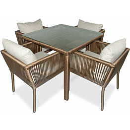 Ruokailuryhmä Linento Garden Vera 90, 4 tuolia + pöytä, eri värejä