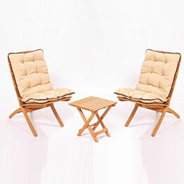 Garden Table &amp; Chairs Set (3 Pieces) Linento Garden MY014 Brown Cream