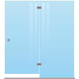 Saunan lasiseinä Maakunnan lasi ovi + seinä saranat keskellä eri värejä mittatilaus