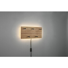 Naulakko LED-valolla M&amp;M Samantha 40x20 cm puu/musta