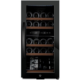 Kahden lämpötilan viinikaappi mQuvée WineExpert 24 Fullglass Black, musta