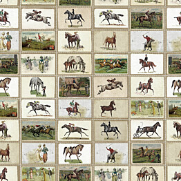 Paneelitapetti Mindthegap English Equestrian Stamps 1,56x3 m beige/vihreä