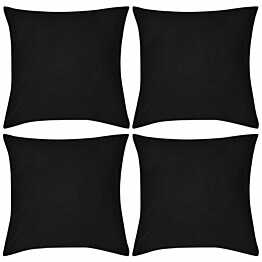 Musta tyynynpäällinen 4 kpl puuvilla 50 x 50 cm_1