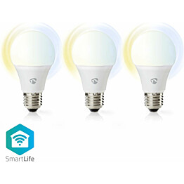 LED-lamppu Nedis SmartLife RGB Wi-Fi WIFILRW30E27, 9W, E27, 2700-6500K, 3kpl