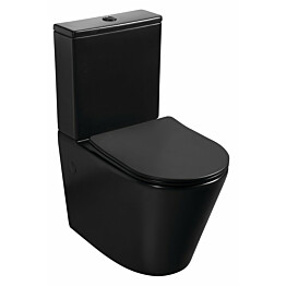 WC-istuin Interia Pako Rimless soft-close -kannella kaksoishuuhtelu, mattamusta
