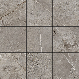 Mosaiikkilaatta Pukkila Stone Age Grey, 9.7x9.7cm, matta