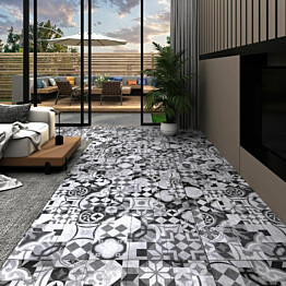 PVC lattialankut 4 46m² 3mm itseliimautuva harmaa kuvio