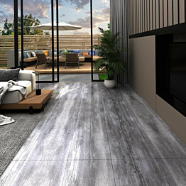 PVC lattialankut 5 02m² 2mm itseliimautuva matta puu harmaa