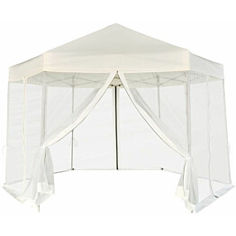 Pop-up teltta 6 sivuseinällä kuusikulmainen 3,6x3,1 m kerma_1