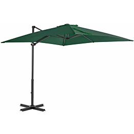 Riippuva aurinkovarjo alumiinipylväällä 250x250cm vihreä_1