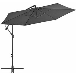 Riippuva aurinkovarjo alumiinipylväällä 300 cm antrasiitti_1