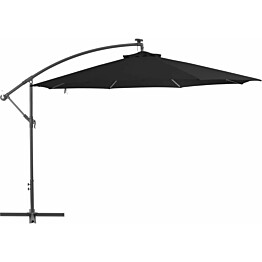Riippuva aurinkovarjo alumiinipylväällä 350 cm musta_1
