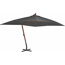 Riippuva aurinkovarjo puupylväällä 400x300 cm antrasiitti_1