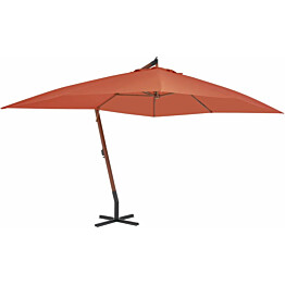 Riippuva aurinkovarjo puupylväällä 400x300 cm terrakotta_1