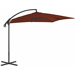 Riippuva aurinkovarjo teräspylväällä 250x250 cm terrakotta_1