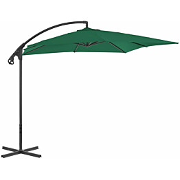 Riippuva aurinkovarjo teräspylväällä 250x250 cm vihreä_1