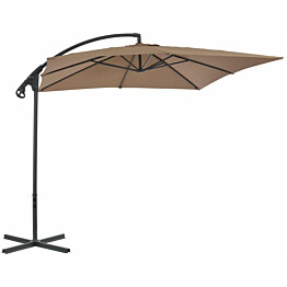 Riippuva aurinkovarjo teräspylväällä 250x250cm harmaanruskea_1
