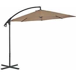 Riippuva aurinkovarjo teräspylväällä 300 cm ruskeanharmaa_1