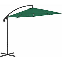 Riippuva aurinkovarjo teräspylväällä 300 cm vihreä_1