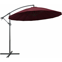 Riippuva päivänvarjo viininpunainen 3 m alumiinitanko_1