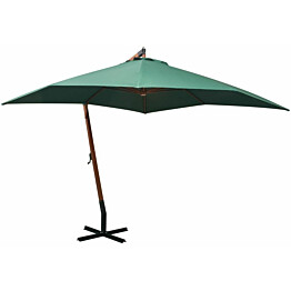 Roikkuva päivänvarjo 300x300 cm puutanko vihreä_1